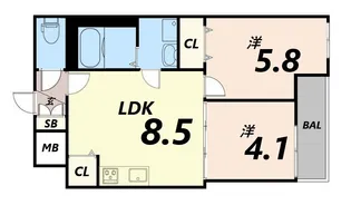 HABITASION京口【201号室号室】の間取り