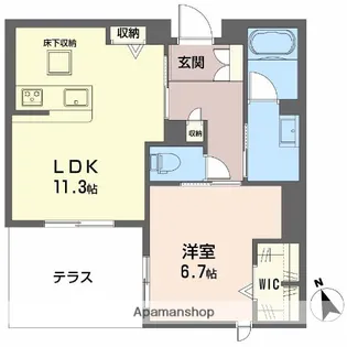 シャーメゾン 木の実【1階】の間取り