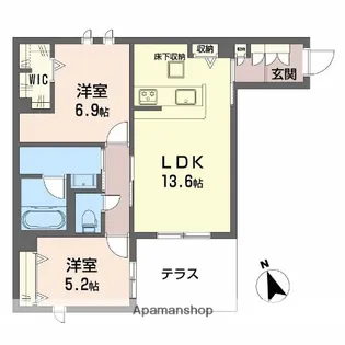シャーメゾン 木の実【1階】の間取り