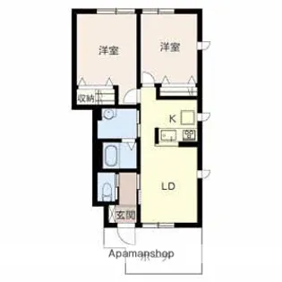 ヴィラーチェ砥堀 B【102号室】の間取り