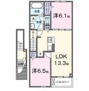 メゾン・ド・クレールA【2階】の間取り