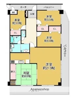 ライオンズマンション姫路西今宿【703号室】の間取り