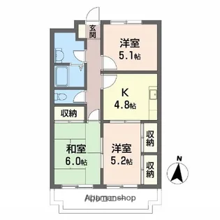 ヴァンヴェール スドメゾン B【1階】の間取り