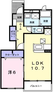 1LDKの間取り画像