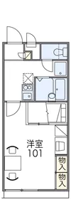 レオパレスリバーサイド 光【102号室】の間取り