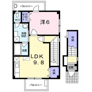 シャトー北新町Ⅳ【2階】の間取り