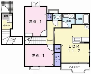 モーニンググローリーⅡ【2階】の間取り