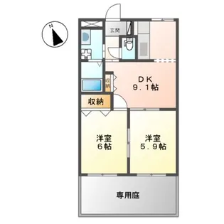グレイス・ワン【1階】の間取り