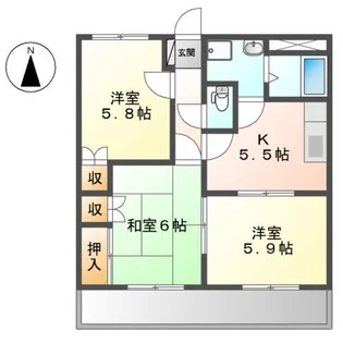 リブ・ヒルズ【2階】の間取り