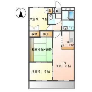 エスポア21ーA【106号室】の間取り