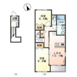 WEST HOUSE Ⅲ【2階】の間取り