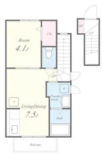 兵庫県姫路市飾西【アパート】の間取り