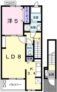 エクセル伊伝居【2階】の間取り