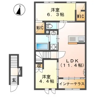 タワンオーク【202号室】の間取り