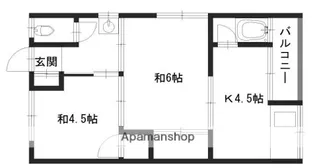 高芝荘【2F-2号室】の間取り