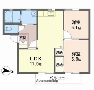 マインドハイツ辻井 A【203号室】の間取り