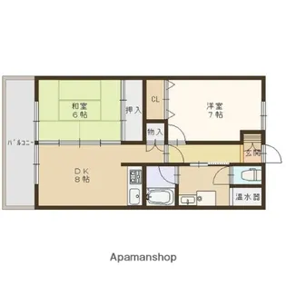 小玉ハイツ【1B号室】の間取り