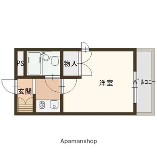 カレッジ北八代【50号室】の間取り