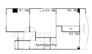 リッチウォーク佃町【504号室】の間取り