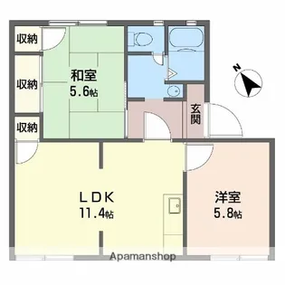 タウニィ優生 A【102号室】の間取り