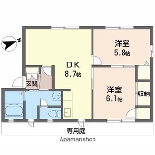 ラヴェール英賀保 A【1階】の間取り