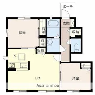 アパーゼ英賀・ボヌール英賀 B【102号室】の間取り