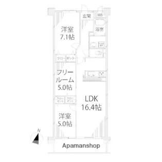 キャッスルコート国府寺町【7階】の間取り