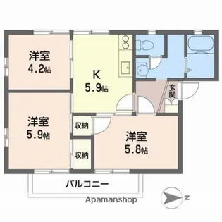 クレスコB【2階】の間取り