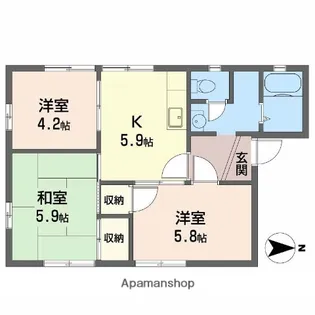 クレスコ B【101号室】の間取り