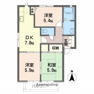 ディアスたかまち【1階】の間取り