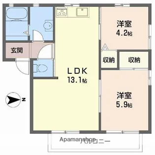 ハイツK2【2階】の間取り