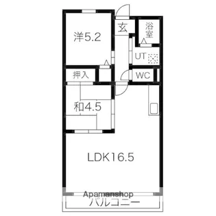 ハッピーコートさんわ【204号室】の間取り