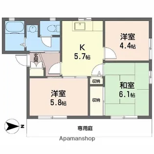 LE HABITAT(ル アビタ) A【102号室】の間取り