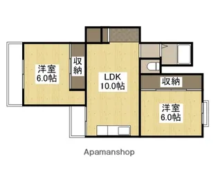 2LDKの間取り画像