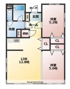 マンション外堀川【307号室】の間取り