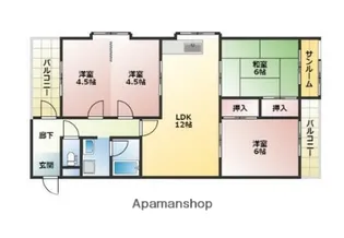 メゾンやすむろⅡ【2-A号室】の間取り