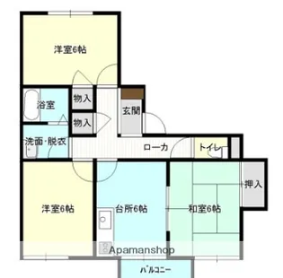 メナジュ夢M棟【201号室】の間取り