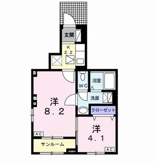 カーサ・ブライト【103号室】の間取り