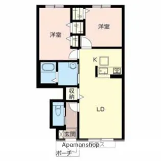 クラヴィエ花水木 A【102号室】の間取り