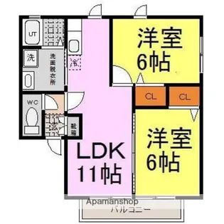 BIRD LAND たまでB棟【2階】の間取り