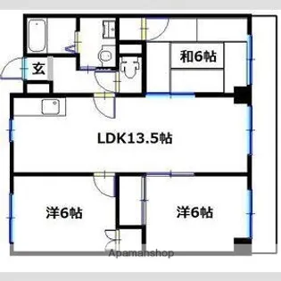 ハイツ赤坂(管理)【501号室】の間取り