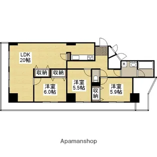 ハイライズ東雲【602号室】の間取り