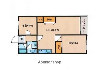 カンパーナ城の東【3階】の間取り