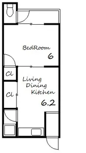植木野ハウス A棟【2号室号室】の間取り