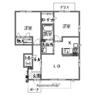 シャーメゾン南町ノ坪 D【1階】の間取り