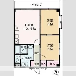 アルコ・ラ・カーサ町坪【3階】の間取り