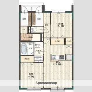 フェリオ勝原A【102号室】の間取り