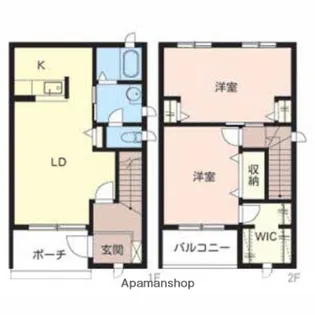兵庫県姫路市飾磨区中島1丁目【テラスハウス】の間取り