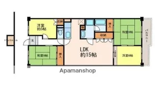 花の北ハイツB棟【4階】の間取り