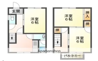 兵庫県姫路市白浜町【テラスハウス】の間取り
